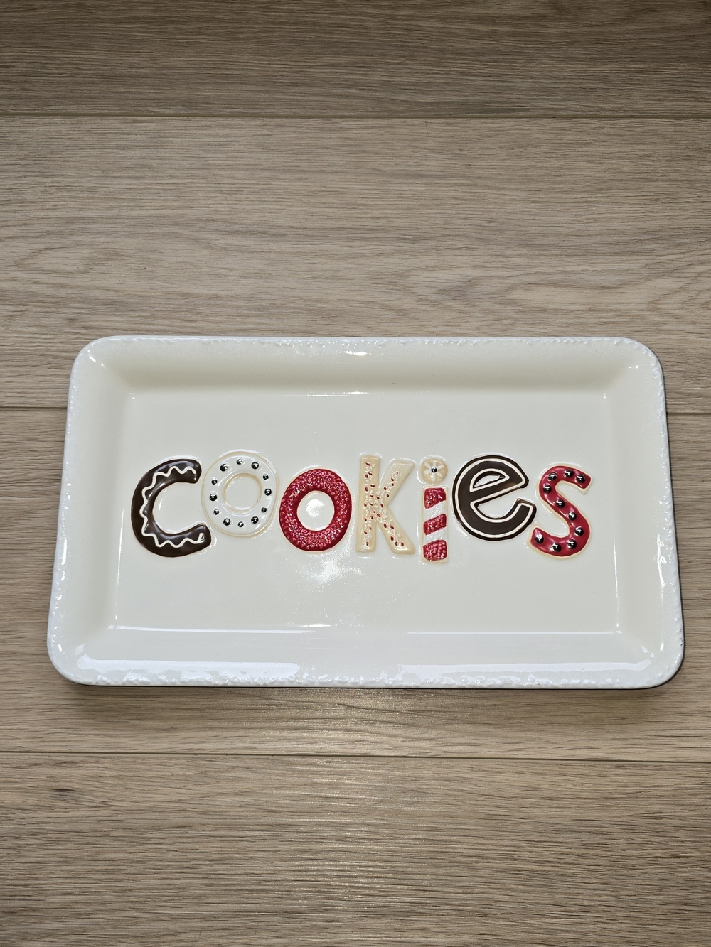 Hallmark Traveling Cookie Plate Tray Ceramic Holiday Christmas Decor
